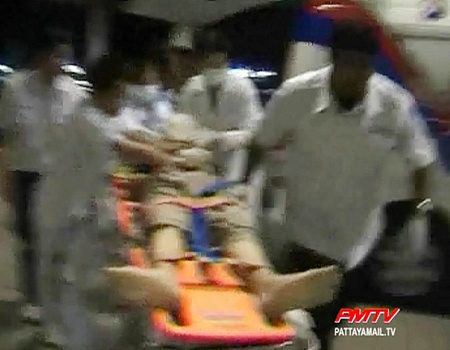 The man is rushed to hospital